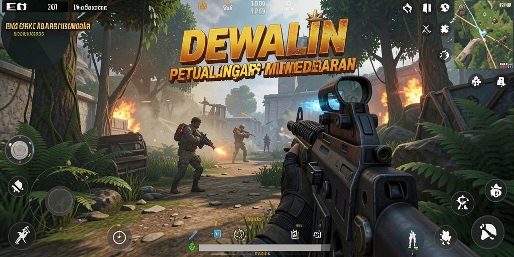 Tangkapan layar menampilkan aksi intens dalam permainan FPS DEWALIN.