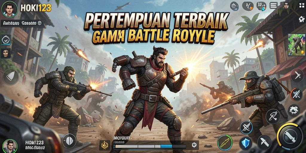 Gameplay HOKI123 yang intens dalam arena Battle Royale.