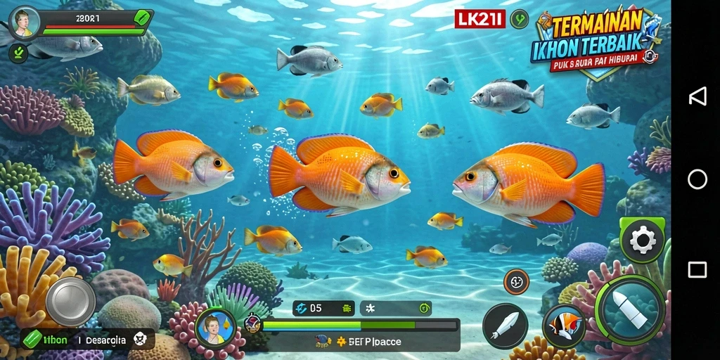 Tangkapan layar menunjukkan gameplay seru Tembak Ikan di LK21.