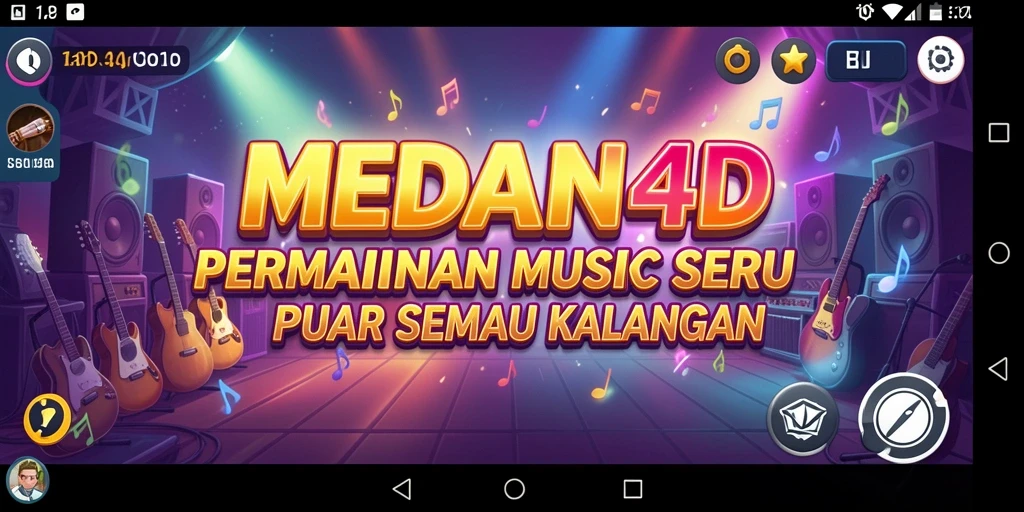 Screenshot utama MEDAN4D menampilkan gameplay musik yang seru dan interaktif.