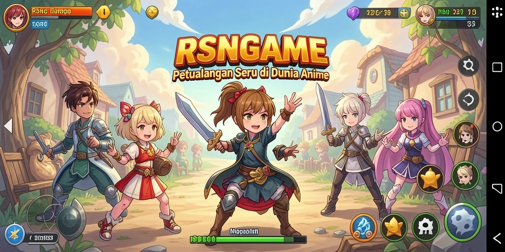 Tampilan gameplay seru dalam RSNGAME dengan karakter Anime ikonik.