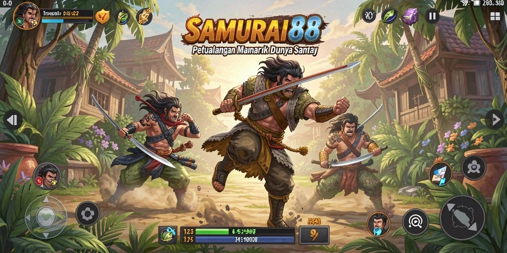 Tangkapan layar utama gameplay <strong>SAMURAI88</strong> yang menunjukkan kesenangan bermain.