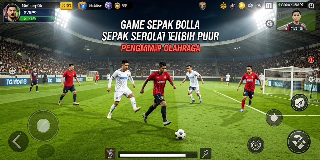 Tangkapan layar gameplay SVIP9 menunjukkan pertandingan sepak bola yang mendebarkan.