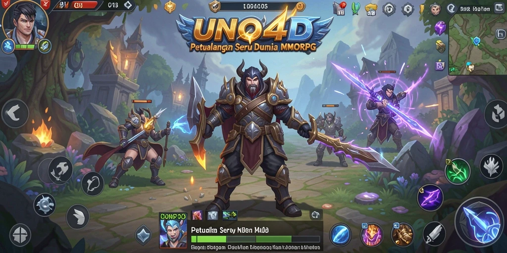Tampilan dinamika pertempuran dalam game MMORPG UNO4D.